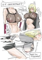 oha_v ohkohaku samui naruto_(series) naruto boruto:_naruto_next_generations massive_breasts nipples_visible_through_clothing areolae_visible_through_clothing breasts_visible_through_clothing blushing flashing showing_off running barely_contained barely_covered