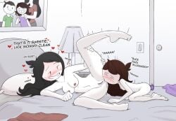 2girls age_difference analingus bed bed_sex bedroom_sex blush blush_lines blushing blushing_female breasts curled_toes dialogue dildo eating_ass hearts incest incest_(lore) incestuous incestuous_(lore) jaiden jaiden_animations jaiden_dittfach jaidenanimations jaidens_mom lesbian_sex mannysdirt nipple_piercing picture picture_on_wall pierced_nipples piercing piercings sex_on_bed shaking small_breasts spread_legs spreading sweat sweating sweating_female toes_curled youtube youtuber yuri