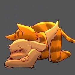 (character) (series) animated animated_gif anthro canid canine canis cat consent dog domestic duo felid feline felis fur furry male male/male mammal man orange penetrating penetration petey pov questionable the