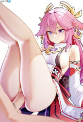yae miko from genshin impact by sgwt24