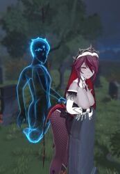 lyusfyuring 3d 3d_(artwork) 3d_render genshin_impact rosaria_(genshin_impact) ghost ghosts monsters halloween 1girls breasts big_breasts fishnets fishnet_pantyhose pantyhose hetero vaginal_sex vaginal elbow_gloves breasts_out niples 1boy 1boy1girl night nun nun_outfit gloves outdoors large_breasts purple_hair purple_eyes white_gloves clothes_lift tree trees long_hair hair_over_one_eye clothes_pull dress white_body white_skin