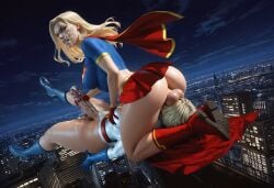 3d ai_generated angry balls_on_face belt big_penis blonde_hair blue_eyes boots breast_grab cape city cityscape comfyui crop_top cum_on_face cum_on_penis dc dc_comics facesitting fit futa_on_futa futa_only futanari gloves intersex justice_league kara_danvers kara_zor-el kara_zor-l karen_starr leg_lock leg_lock_fellatio leotard leotard_aside long_hair medium_breasts midair midair_sex penis_grab power_girl short_hair sitting_on_face size_difference skirt stable_diffusion supergirl supergirl_(series) superheroine superman_(series)