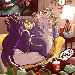 1:1 3_heads bbw big_belly burger danji-isthmus eating fast_food fat_female fat_fetish feedee feeding female food furaffinity male multi_head obese overweight overweight_female pizza ssbbw weight_gain weight_gain_female