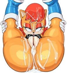 1girls after_sex ahe_gao anthro anus ass big_ass blue_eyes boots bottomless breasts bubble_butt chipmunk cum cum_in_ass cum_in_hair cum_in_pussy cum_inside cum_leaking cum_leaking_out_of_anus cum_leaking_out_of_pussy cum_on_ass cum_on_face eyes_rolling_back fat_ass female female_only guillion_(toshkarts) half-closed_eyes horny horny_female huge_ass large_ass legs_up nipple_bulge presenting pussy pussy_juice red_hair sally_acorn solo sonic_(series) sonic_the_hedgehog_(series) thick_ass thick_thighs white_background wide_hips