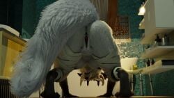 3d absurd_res anthro anus ass bandage bathroom beast_(bloodborne) bent_over blender_(artwork) blindfold bloodborne breasts butt_focus canid canine covered_eyes digital_media_(artwork) female fluffy fluffy_tail fromsoftware fur genitals hi_res horn mammal mrs_dexie mythological_canine mythological_creature mythology nude nude_anthro nude_female pussy rear_view solo sony_corporation sony_interactive_entertainment spread_legs spreading tail vicar_amelia vicar_amelia_(furromantic) werecanid werecanine werecreature werewolf white_body white_fur