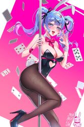 1girls artist_request bunnygirl bunnysuit cards hatsune_miku rabbit_hole_(vocaloid) tagme vocaloid