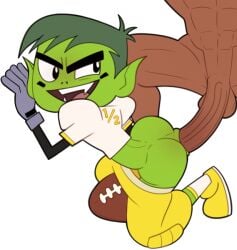 2boys abs all_fours american_football american_football_uniform anal anal_penetration anal_sex bara beast_boy beast_boy_(teen_titans) beast_boy_(teen_titans_go!) big_penis bottomwear bubble_ass bubble_butt cartoon_network dark-skinned_male dark_skin dc dc_comics doggy_style evil_grin face_paint football_uniform footwear garfield_logan gay gay_anal gay_sex gloves green_body green_hair green_skin handwear human_on_humanoid human_penetrating human_penetrating_humanoid humanoid humanoid_penetrated interracial interspecies iyumiblue large_penis long_penis long_sleeves looking_at_partner looking_back male male/male male_on_male medium_ass medium_butt mostly_clothed muscular muscular_male open_mouth pants pants_around_thighs pants_down partially_clothed pointy_ears sharp_teeth shirt shoes short_hair smile smiling smiling_at_partner spiky_hair teen_titans teen_titans_go veiny_penis warner_brothers yaoi yellow_bottomwear yellow_footwear yellow_pants yellow_shoes