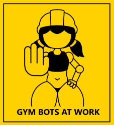 1girls caution_sign clothed faceless female female_only gym_clothes hard_hat hat moxifloxi navel octotron2000 pictogram robot robot_girl short_hair sign small_breasts solo_female text thick_thighs thong twintails wide_hips