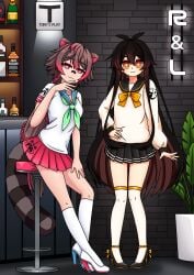 2girls cosplay latam_virtual_youtuber lin_kaimane raccoon_ears raccoon_girl raccoon_tail racoon_ears racoon_girl racoon_tail rakkun school_girl school_uniform schoolgirl schoolgirl_uniform things tony_x_play tonyxplay virtual_youtuber vtuber vtuberfanart