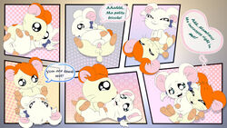 anus balls bijou bijou_(hamtaro) blush comic cricetid dialogue duo english_text female female_penetrated feral feral_on_feral feral_penetrated feral_penetrating feral_penetrating_feral genitals hamster hamtaro hamtaro_(series) hi_res male male_penetrating male_penetrating_female mammal onstatobol penetration penis pussy rodent sex speech_bubble straight text vaginal_penetration