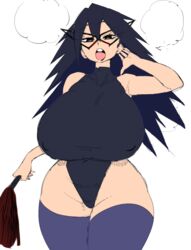 alternate_breast_size bedroom_eyes big_ass big_breasts blush coffing_(artist) flogger heavy_breathing huge_ass huge_breasts leotard midnight_(my_hero_academia) my_hero_academia nemuri_kayama