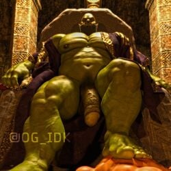 3d_(artwork) beard big_muscles digital_media_(artwork) facial_hair fangs genitals glans humanoid humanoid_pointy_ears male muscular muscular_humanoid muscular_male navel nipples og_idk orc pecs penis teeth vein veiny_muscles veiny_penis