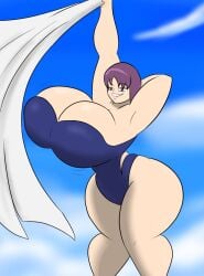 armpits arms_above_head arms_behind_head arms_up breasts_bigger_than_head child_bearing_hips cleavage hips hips_wider_than_shoulders igphhangout labcoat looking_at_viewer massive_breasts one-piece_swimsuit philena_ivy pokemon professor_ivy_(pokemon_anime) revealing_swimsuit slim_waist small_waist swimsuit tight_swimsuit top_heavy waist wide_hips