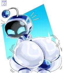 1boy 1femboy 2024 2d 2d_(artwork) absurd_res absurdres alternate_ass_size alternate_body_type astro_bot astro_bot_(series) blush blush_lines femboy looking_at_viewer looking_back male male_only moonix_xero playstation presenting presenting_hindquarters robot robot_boy solo solo_femboy solo_male