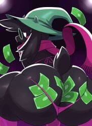 backsack bulge deltarune femboy money money_under_clothes pole_dancing ralsei stripper_pole