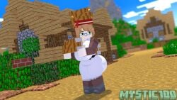 ass big_ass big_booty big_breasts big_butt books breasts carrying carrying_object glasses green_eyes librarian matilda_the_librarian mine-imator minecraft mystic100 villager_(minecraft)