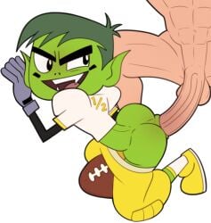 2boys abs all_fours american_football american_football_uniform anal anal_penetration anal_sex bara beast_boy beast_boy_(teen_titans) beast_boy_(teen_titans_go!) big_penis bottomwear bubble_ass bubble_butt cartoon_network dc dc_comics dick_grayson doggy_style evil_grin face_paint football_uniform footwear garfield_logan gay gay_anal gay_sex gloves green_body green_hair green_skin handwear human_on_humanoid human_penetrating human_penetrating_humanoid humanoid humanoid_penetrated interspecies iyumiblue large_penis light-skinned_male light_skin long_penis long_sleeves looking_at_partner looking_back male male/male male_on_male medium_ass medium_butt mostly_clothed muscular muscular_male open_mouth pants pants_around_thighs pants_down partially_clothed pointy_ears robin_(dc) robin_(dick_grayson) robin_(teen_titans) robin_(teen_titans_go!) sharp_teeth shirt shoes short_hair smile smiling smiling_at_partner spiky_hair teen_titans teen_titans_go veiny_penis warner_brothers yaoi yellow_bottomwear yellow_footwear yellow_pants yellow_shoes