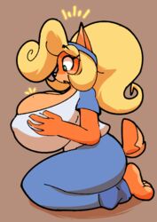 activision anthro ass bandicoot big_breasts breast_expansion breasts coco_bandicoot colacoot crash_(series) dialogue extreme_micro female female_only gentle_giant huge_breasts macro mammal marsupial micro micro_on_breasts micro_on_macro shrinking size_difference solo thick_thighs video_games