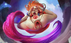 1girls absurd_res anal anal_expulsion anal_piercing anal_prolapse anus anus_piercing barefoot bondage feet fellatio_gesture flexible gaping gaping_anus gaping_pussy hi_res inviting jm league_of_legends linked_piercings long_hair looking_at_viewer nail_polish nude open_mouth piercing pink_toenails presenting presenting_anus presenting_hindquarters puffy_anus pussy realistic riot_games ruined_anus small_breasts solo spread_anus spread_legs thick_thighs three-tone_hair very_long_hair zoe_(league_of_legends)