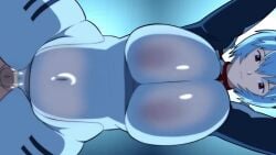 16:9 1boy 2d 2d_animation all_fours animated anonymous_male belly blue_hair bouncing_belly bouncing_breasts divine_wine faceless_male female longer_than_30_seconds low-angle_view male neon_genesis_evangelion rei_ayanami short_hair short_video shorter_than_one_minute sound tagme vaginal_penetration vampiranhya_(artist) video