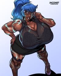 1girls ass_bigger_than_head big_breasts big_thighs breasts breasts_bigger_than_head brown-skinned_female brown_body brown_skin bust busty chest curvaceous curvy curvy_figure dark-skinned_female dark_skin digital_media_(artwork) enormous_breasts female gigantic_breasts hana_howard hips hourglass_figure huge_breast huge_thighs iacolare jacogram large_breasts large_thighs legs massive_breasts mature mature_female original original_character slim_waist thick thick_hips thick_legs thick_thighs thighs thighs_bigger_than_head top_heavy voluptuous voluptuous_female waist wide_hips wide_thighs