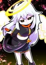 female female_only friday_night_funkin friday_night_funkin_mod holding_knife holding_weapon looking_at_viewer seductive seductive_look seductive_smile shiro_(vs_human_impostor) smiling smiling_at_viewer tagme vs_human_impostor white_hair