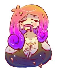 anemone boob boob_window boobs_bigger_than_head boobs_focus breasts breasts_bigger_than_head closed_mouth cum cum_between_breasts cum_drip cum_on_body cum_on_breasts cum_on_face harmony_(splatoon) open_mouth pink_hair selzolaz smegma smegma_drip smegma_in_mouth smegma_on_face smegmafied_cum splatoon splatoon_(series) splatoon_2 splatoon_3 sweat sweatdrop sweating sweaty sweaty_body sweaty_breasts