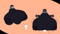 anon anthro big_breasts breasts chain_chomp chains crush crushed_by_breasts crushing crushing_tiny_person enormous_breasts gigantic_breasts gigi_(thecoatl034) huge_breasts large_breasts mario_(series) nintendo nipples randomguy3rd spiked_collar super_mario_bros.