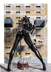 1girls 2018 ass batman_(series) big_ass bodysuit catwoman dc dc_comics female female_only jonatas justice_league selina_kyle skin_tight solo traditional_media_(artwork)