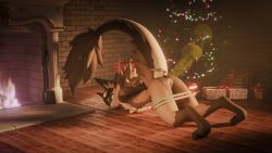 16:9 4k absurd_res anthro bondage bound fart fireplace hi_res male solo tofe_mavrick widescreen