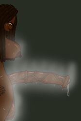 1futa 1girls african_female areola areolae black_hair breasts brown_skin dreadlocks female futa_only futanari horsecock horsecock_futa horsecock_on_humanoid huge_cock hung_futa lips medial_ring musk musk_clouds musky musky_balls musky_breasts musky_cock nipples precum precum_drip side_view simple_background solo solo_female solo_focus solo_futa sweat sweatdrop sweating sweaty sweaty_balls sweaty_body sweaty_breasts sweaty_cock veiny_penis yakuman_player_(artist) yellow_eyes