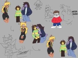 artist_request breasts cuckelle deltarune doodle kris_(deltarune) napples noelle_holiday penis roaring_knight sans sketch suggestive_look susie_(deltarune) toriel undertale_(series)