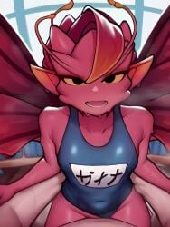 1boy1girl ai ai_generated animated dark_willow dota_2 er2di2 pov school_swimsuit sex swimsuit_aside tagme vagina video