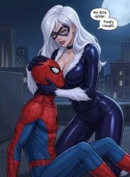 1boy 1boy1girl 1girls ai_generated big_ass big_breasts big_thighs black_cat_(marvel) breasts curvaceous curvy curvy_figure digital_media_(artwork) felicia_hardy female hips huge_ass huge_breasts huge_thighs large_ass large_breasts large_thighs legs light-skinned_female light-skinned_male light_skin male male/female marvel marvel_comics marvelblackcat mature mature_female mature_male peter_parker slim_waist spider-man spider-man_(series) straight thick thick_hips thick_legs thick_thighs thighs voluptuous waist white_hair wide_hips