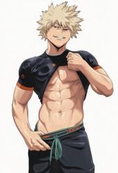2d after_workout ai_generated bakugou_katsuki katsuki_bakugou male male_only muscular my_hero_academia solo sweat voriksan