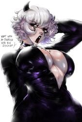 1girls 2026 alluring b.fask.b big_breasts black_horn black_horns black_lipstick bodysuit breasts bursting_breasts choker collar color colored curvaceous curvaceous_body curvaceous_female curvaceous_figure curvaceous_hips curvy curvy_body curvy_female curvy_figure curvy_hips devil devil_girl devil_horns enticing eyelashes eyeshadow female goth_makeup helltaker horn horns hourglass_figure huge_breasts large_breasts light-skinned_female light_skin malina_(helltaker) massive_breasts open_mouth pinup red_eyes seducing seductive seductive_look shiny shiny_breasts shiny_clothes shiny_skin short_hair skin_tight teasing temptation tempting text thick_breasts tight_clothes tight_clothing unzipped unzipped_bodysuit voluptuous voluptuous_female white_background white_hair