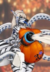 alternate_version_at_source anthro belly big_belly big_breasts big_nipples bodily_fluids bodypaint breasts cum cum_in_a_cup cum_in_container female fish genital_fluids genitals hi_res huge_breasts long_tongue marine milk milk_jet nipples nude original_character piercing pregnant shamziwhite shark smile tattoo tentacle tongue tongue_out vulva ych_result