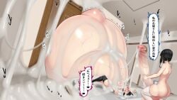 after_sex cumflation futa_on_female futanari hyper_penis kawahagitei lactation stomach_bulge