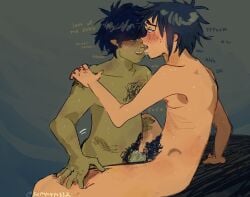 2d_(gorillaz) black_hair blue_hair cuntboy cuntboy/male cuntboy_penetrated cuntboysub drool drooling gay gay_sex gorillaz green_skin green_skinned_male light_skin male murdoc_niccals penis penis_in_pussy sammym332 vagina vaginal_fluids vaginal_fluids_on_penis vaginal_insertion vaginal_penetration vaginal_sex