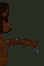 1futa 1girls african_female areola areolae black_hair breasts brown_skin dreadlocks female futa_only futanari horsecock horsecock_futa horsecock_on_humanoid huge_cock hung_futa lips medial_ring nipples precum precum_drip side_view simple_background solo solo_female solo_focus solo_futa sweat sweatdrop sweating sweaty sweaty_balls sweaty_body sweaty_breasts sweaty_cock veiny_penis yakuman_player_(artist) yellow_eyes