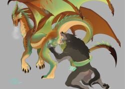 anal anthro anus ass blush bodily_fluids breath canid canine canis claws copper_dragon_(dnd) copper_scales cum cum_from_vagina cum_in_ass cum_in_vagina cum_inside dragon dragon_(dnd) dripping dungeons_and_dragons duo emptylighter erection european_mythology fangs female feral genital_fluids genitals green_body green_scales grin hasbro hi_res larger_female male male/female male_on_feral mammal mythological_canine mythological_creature mythological_scalie mythology oral paws penis rimming saliva scales scalie sex size_difference smaller_male smile snout spread_butt spreading tail teeth toe_claws tongue tongue_out vulva werecanid werecanine werecreature werewolf western_dragon wings wizards_of_the_coast wolf