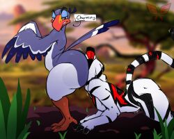 2boys ass_eating bottom_heavy fat_ass non-human non-human_head non-human_only oc public public_nudity thicc thick_ass zazu