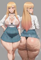 ai_generated ass big_ass big_breasts breasts cellulite fat_ass gyaru kitagawa_marin marin_kitagawa my_dress_up_darling school_uniform skirt sono_bisque_doll_wa_koi_wo_suru taiga20 thick thick_thighs