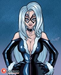 1girls 2022 akimbo alluring big_breasts black_cat_(marvel) blue_eyes bodysuit breasts bursting_breasts choker claws cleavage collar color colored curvaceous curvaceous_body curvaceous_female curvaceous_figure curvaceous_hips curvy curvy_body curvy_female curvy_figure curvy_hips domino_mask enticing eyemask felicia_hardy female hips huge_breasts jamoart juicy_lips large_breasts light-skinned_female light_skin long_hair looking_at_viewer marvel marvel_comics mask masked masked_female massive_breasts pinup red_lipstick seducing seductive seductive_look shiny shiny_clothes skin_tight spider-man_(series) superheroine teasing teasing_viewer temptation tempting tempting_viewer thick thick_breasts thick_hips thick_lips thick_thighs thief tight_clothes tight_clothing voluptuous voluptuous_female waist white_fur white_hair wide_hips zipper