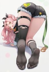 ass ass_up big_ass nicole_demara pink_hair shorts socks zenless_zone_zero