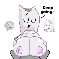 1girls akatieowo alt alt_version alternate alternate_version battle_for_bfb battle_for_bfdi battle_for_dream_island bfb bfdi big_breasts breasts closed_eyes grabbing_boobs grabbing_breasts grabbing_own_boobs grabbing_own_breasts grabbing_own_tits grabbing_tits humanoid nickel_(bfdi) nipples no_background object_shows pillow_(bfdi) pov talking talking_to_viewer the_power_of_two titjob titjob_pov tpot white_background