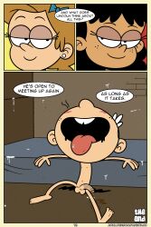 1boy 2girls assertive assertive_female clothed clothed_female clothed_female_nude_male comic comic_page comic_panel dominant dominant_female femdom lincoln_loud male_focus malesub nude nude_male slim slim_male slim_waist stella_zhau submissive submissive_male the_loud_house