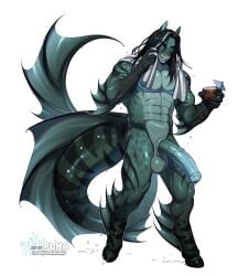 abs absurd_res animal_genitalia animal_penis anthro areola balls big_balls big_penis biped equid equine equine_genitalia equine_penis genitals hair hi_res hooves hybrid male male_anthro mammal marine medial_ring muscular muscular_anthro muscular_male nipples pecs penis plna saggy_balls scrotum_flap sheath solo tail text unguligrade url vein veiny_penis