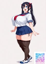ai_generated big_ass big_breasts black_hair blue_eyes female hentai pj_ege shortstack