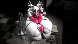 16:9 3d_(artwork) 4k absurd_res animatronic anthro anus anus_peek areola ass big_areola big_breasts bow_tie breasts camel_toe canid canine checkered checkered_floor clothed clothing digital_media_(artwork) electric_fan electronics female fishnet_clothing fishnet_legwear fishnet_thigh_highs five_nights_at_freddy's five_nights_at_freddy's_2 folded fox glowing glowing_eyes hands_behind_back hi_res high-angle_view huge_areola inside legs_back legwear licking licking_lips licking_own_lips looking_at_viewer lying lying_on_table machine mammal mangle_(fnaf) nipple_dip nipples on_back open_mouth panties paper phone pink_bow_tie pink_clothing pink_eyelids pink_panties pink_underwear pose puffy_anus red_areola red_nipples robot robot_anthro scottgames sharp_teeth solo source_filmmaker_(artwork) spread_legs spreading suggestive_look teeth thick_thighs thigh_highs tongue tongue_out topless topless_anthro topless_female underwear watermark white_body widescreen yellow_eyes zelyonka